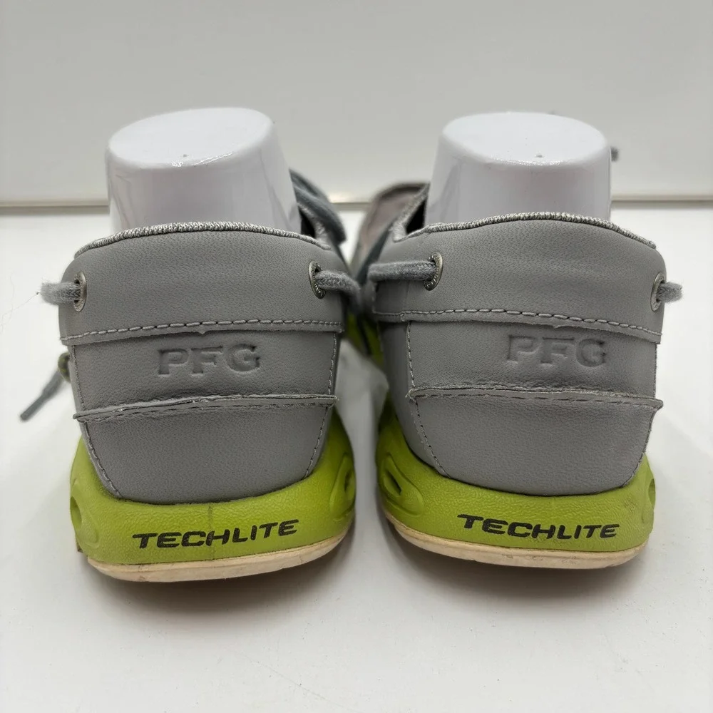 Columbia PFG Bahama Vent Mens Gray‎ Lime Dock Boat Shoes Lace Up Size 12